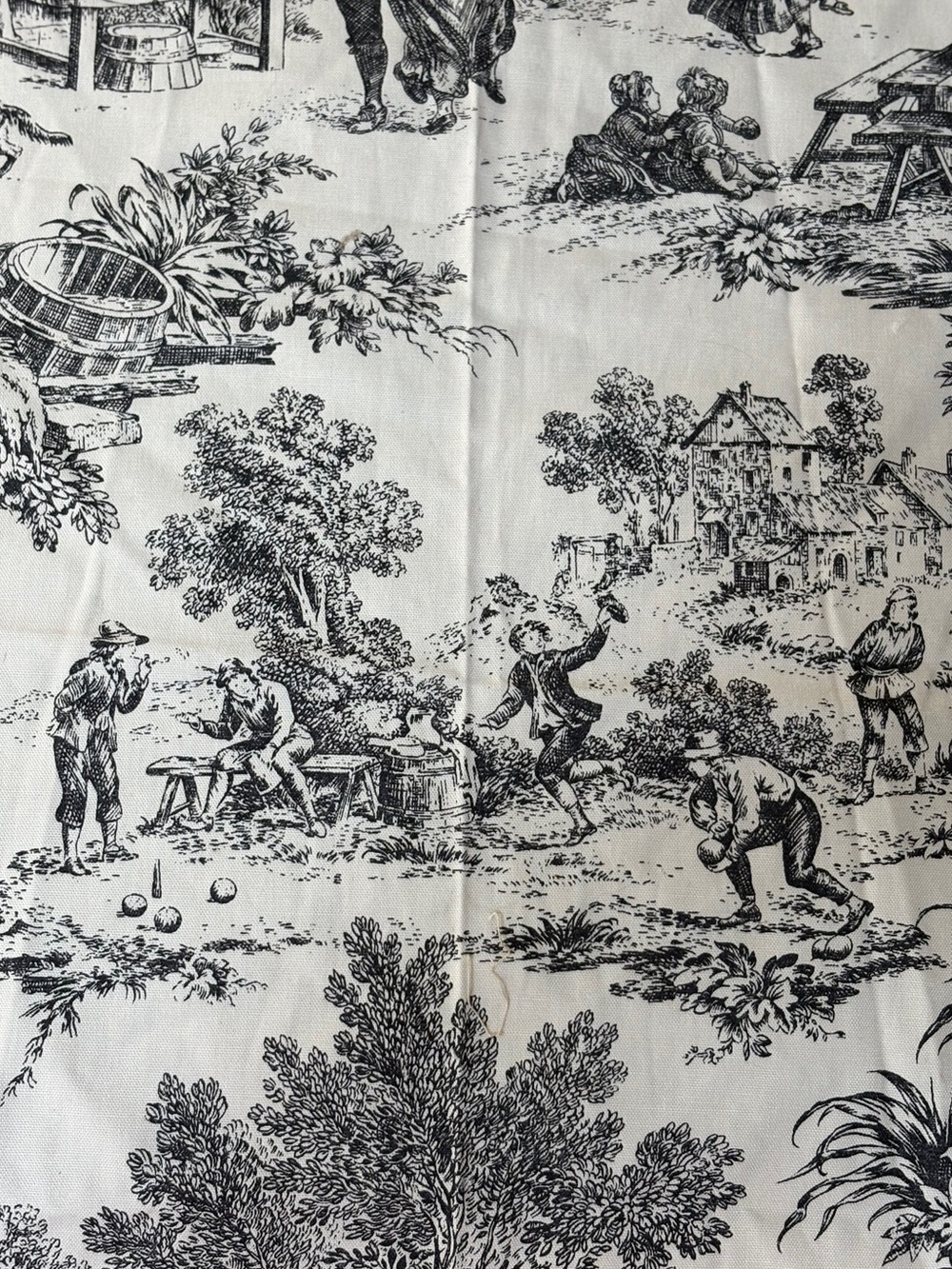 Vintage Laura Ashley Toile black and white Fabric